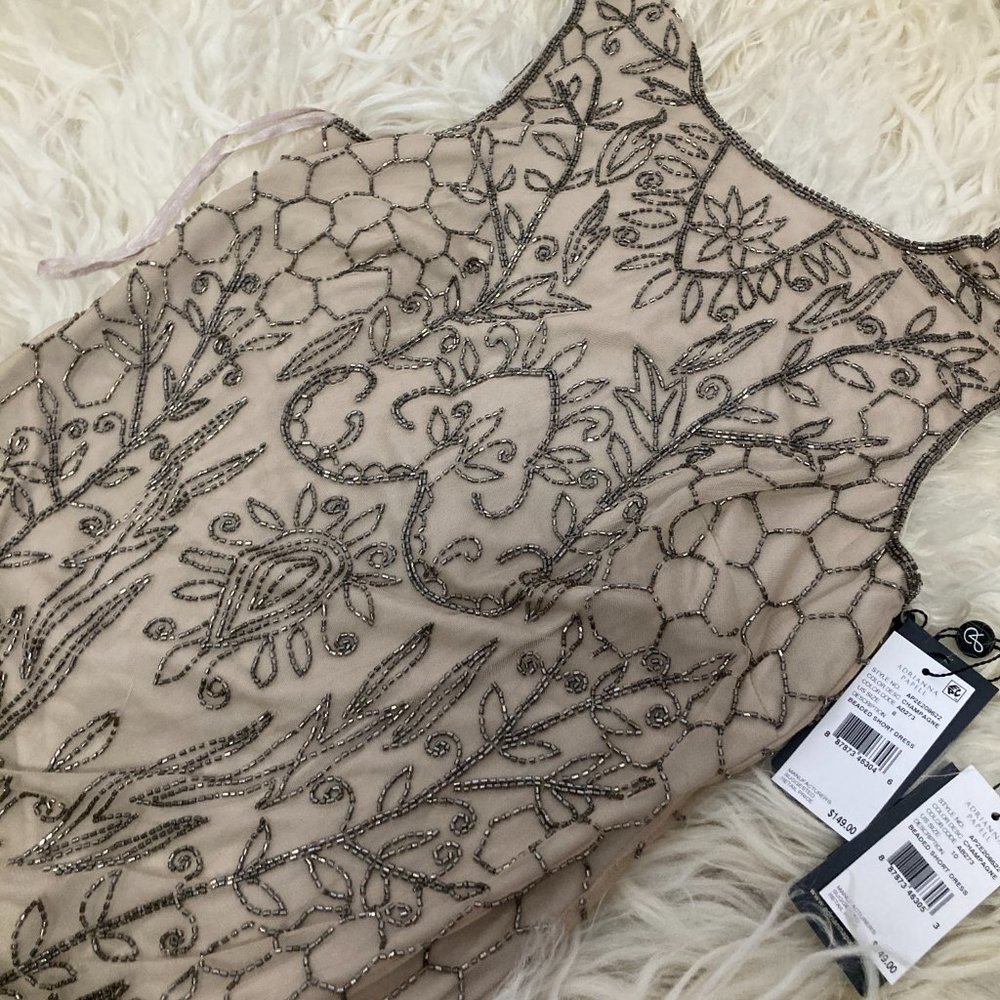 ADRIANNA PAPELL Sleeveless Beaded Short Dress - Picture 8 of 13